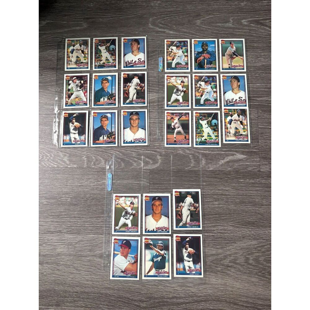 1991 Topps Chicago White Sox Team Lot Vintage MLB Baseball Cards Bo Jackson Era